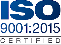 An "ISO Certified" icon.